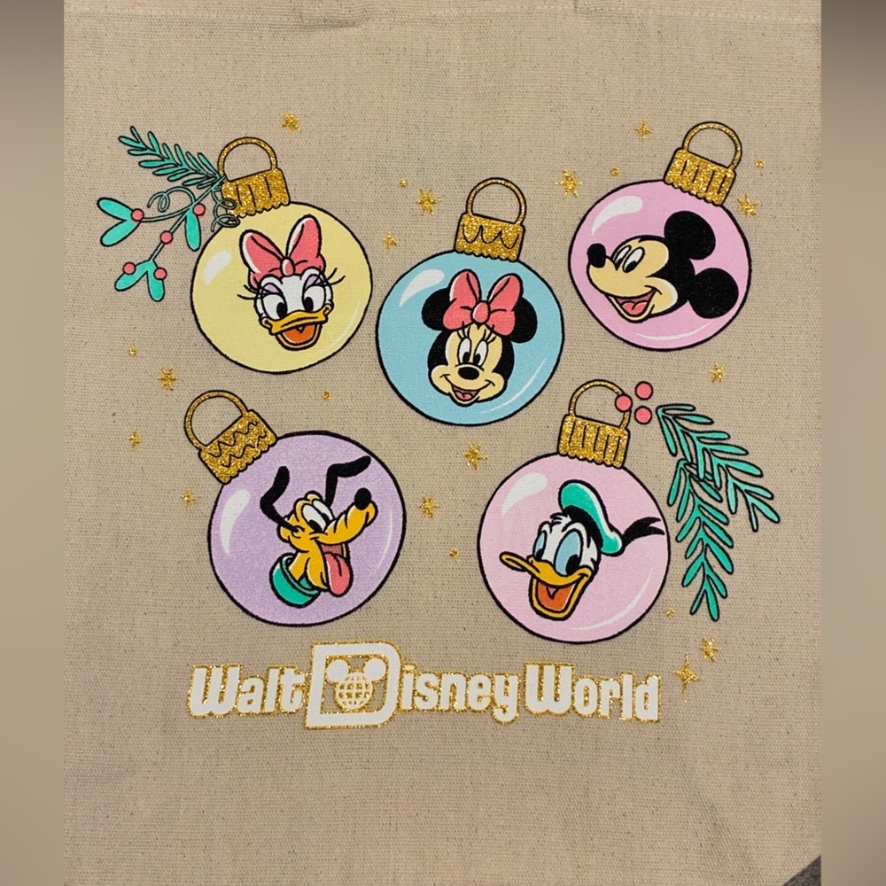 Disney Parks Walt Disney World Christmas Canvas Tote Bag - Picture 3 of 7